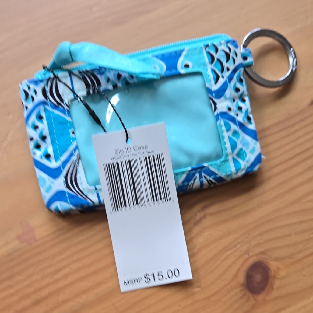 Vera Bradley "Go Fish Blue" Zip ID Case